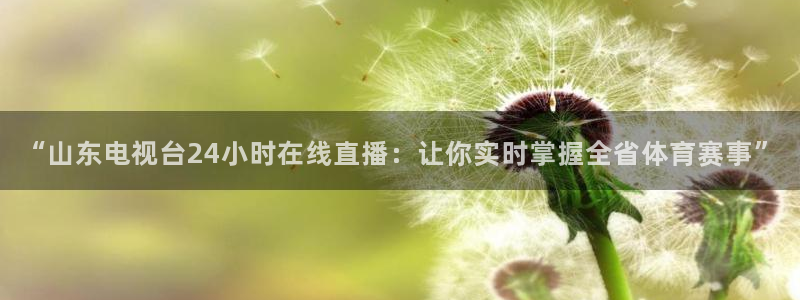 so米体育直播nba：“山东电视台24小时在线直播：让你实时掌握全省体育赛事”
